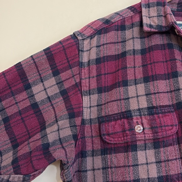 Field & Stream Heavy Flannel Long Sleeve Plaid Button Up 100% Woven Cotton Shirt - Picture 7 of 17
